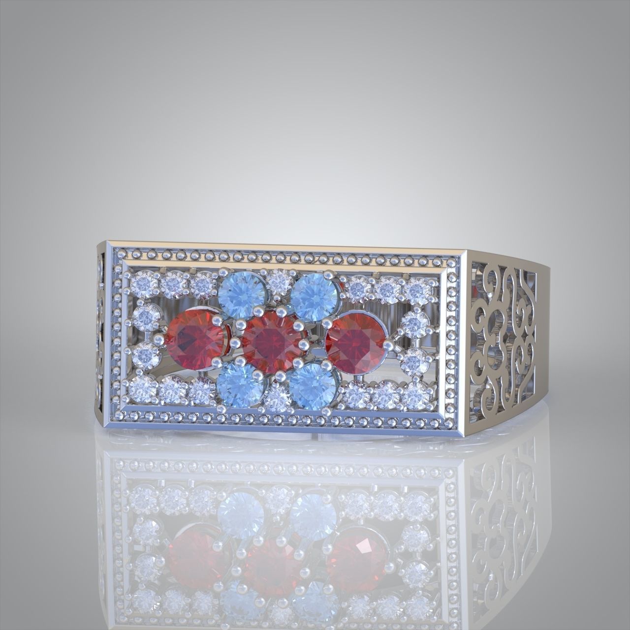 Diamond ring 0422 3D printable model 3D print model_10