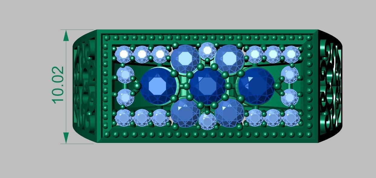 Diamond ring 0422 3D printable model 3D print model_18