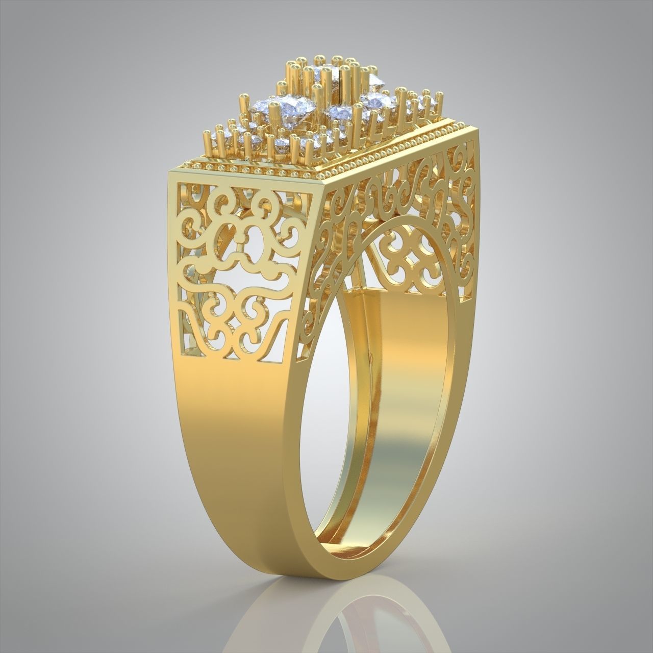 Diamond ring 0422 3D printable model 3D print model_7