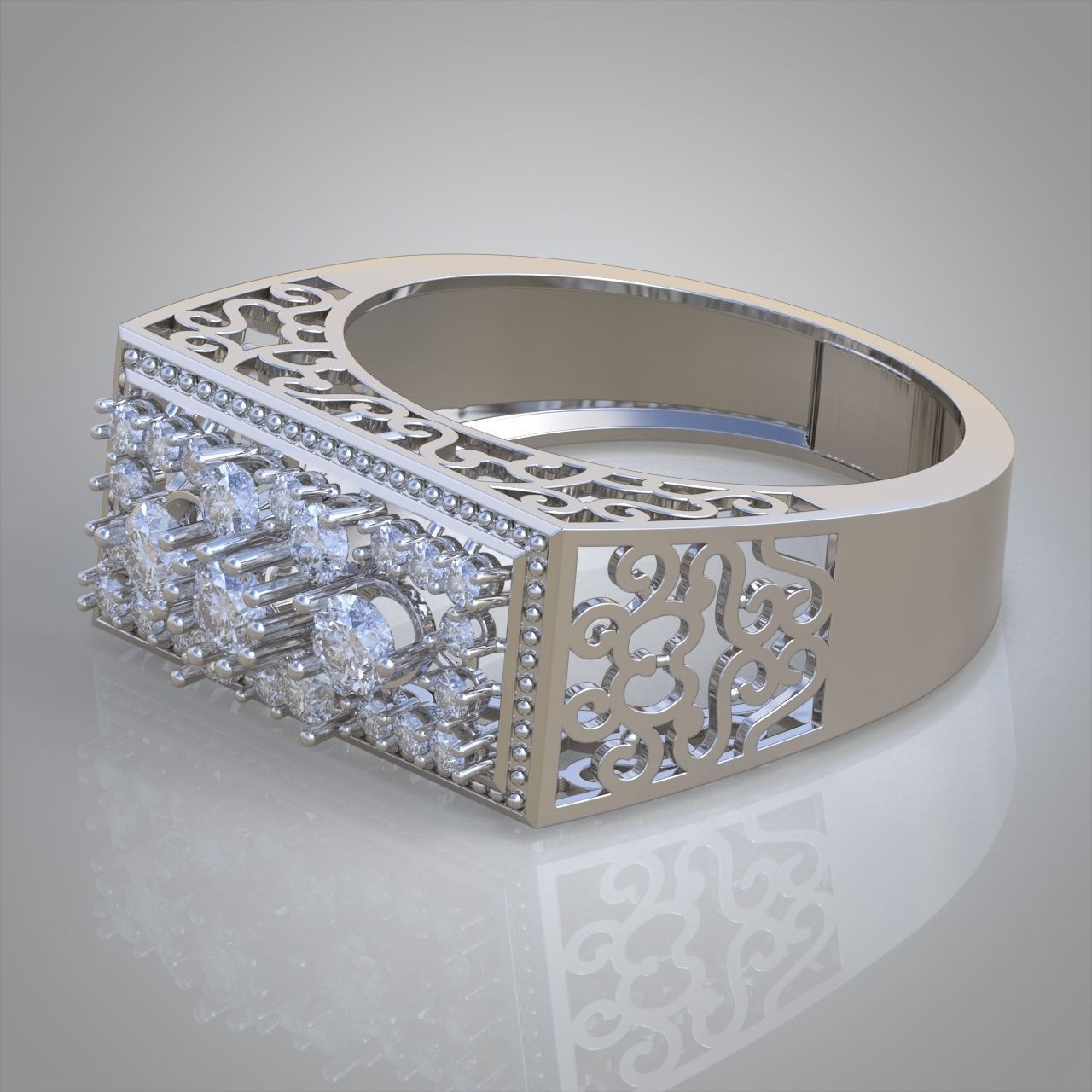Diamond ring 0422 3D printable model 3D print model_13