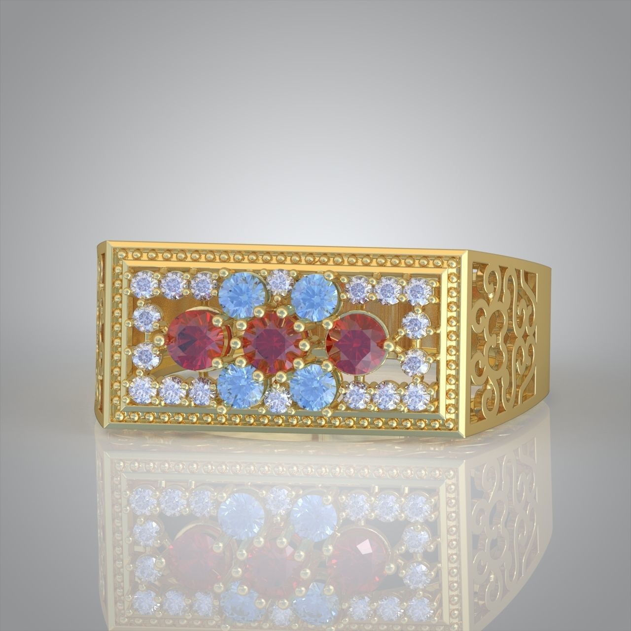 Diamond ring 0422 3D printable model 3D print model_11