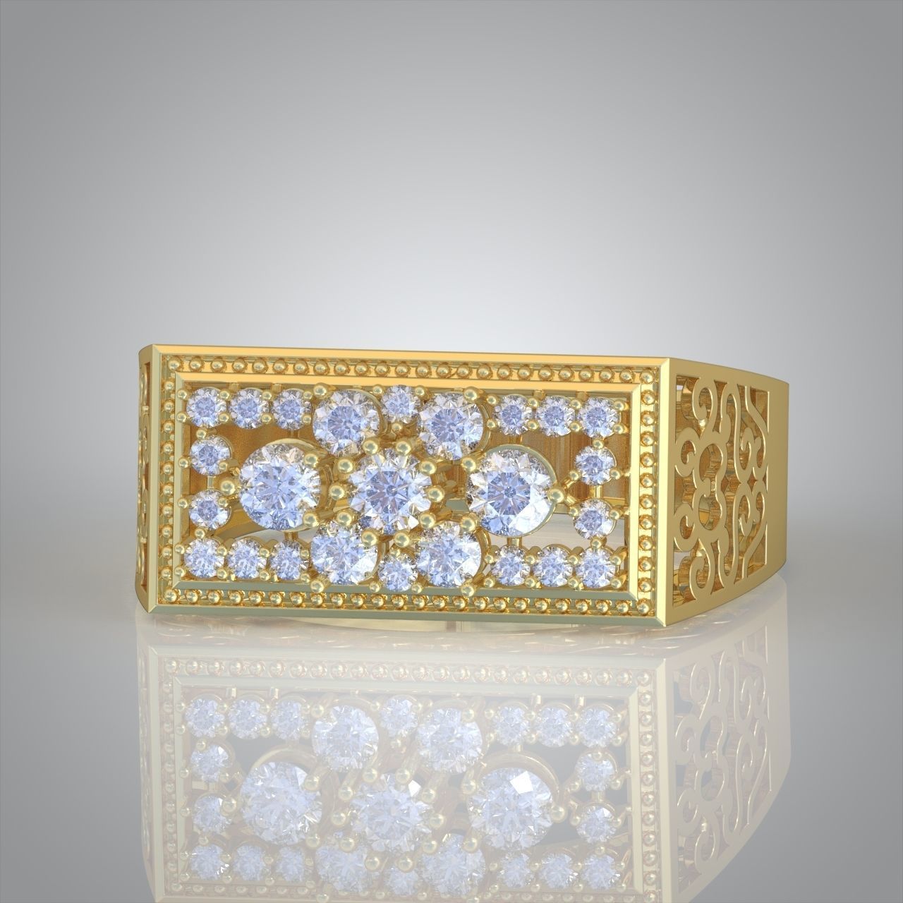 Diamond ring 0422 3D printable model 3D print model_8