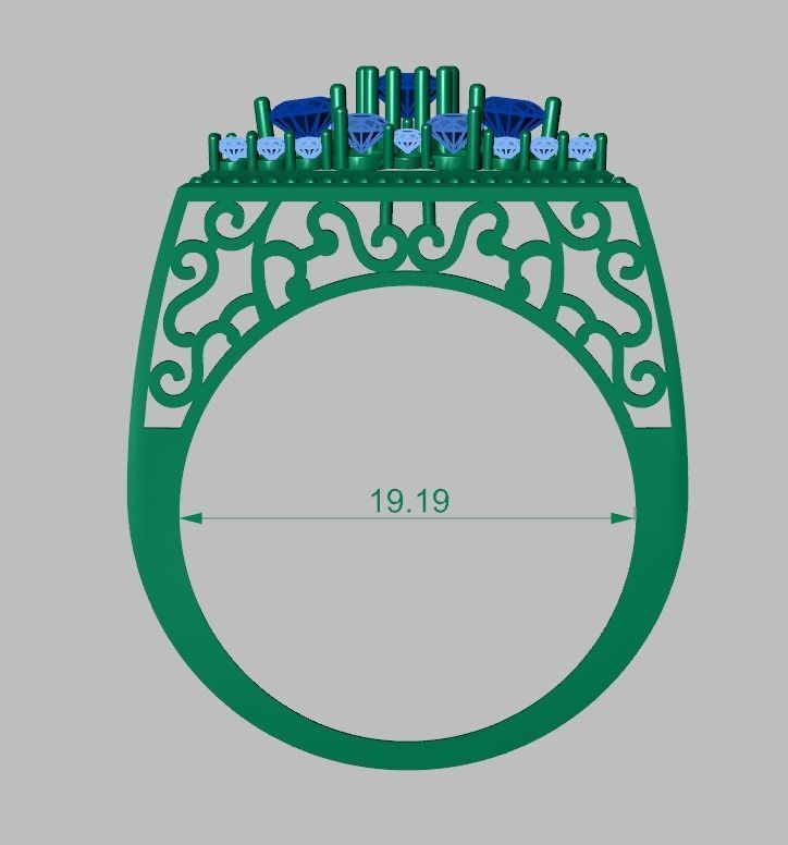 Diamond ring 0422 3D printable model 3D print model_16