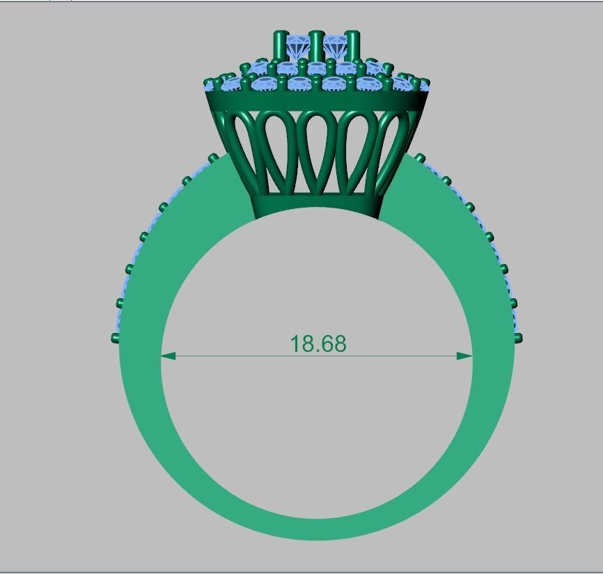 Diamond ring 0423 3D printable model 3D print model_12