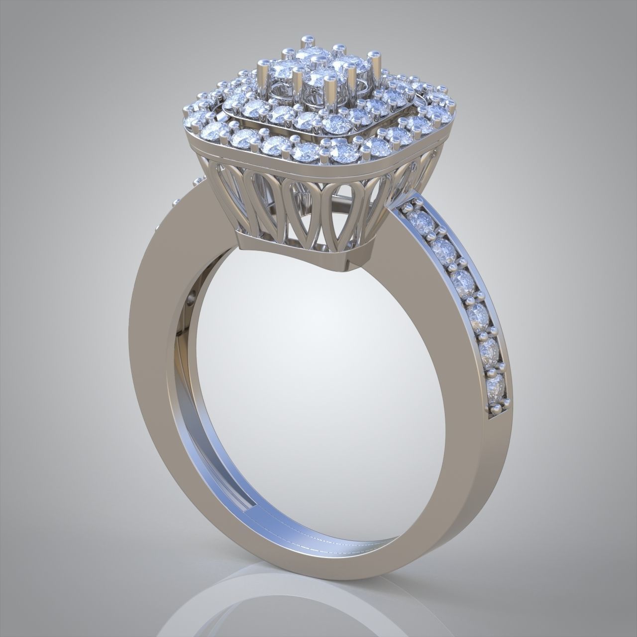 Diamond ring 0423 3D printable model 3D print model_4