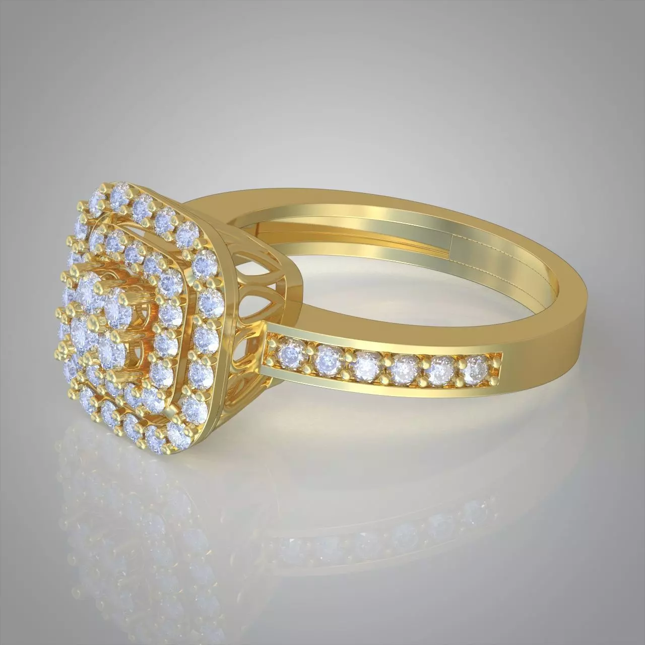 Diamond ring 0423 3D printable model 3D print model_0