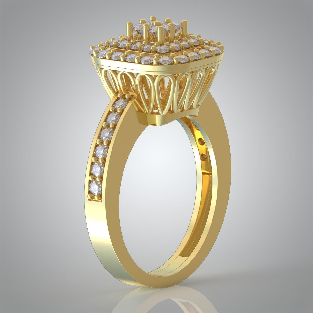 Diamond ring 0423 3D printable model 3D print model_6