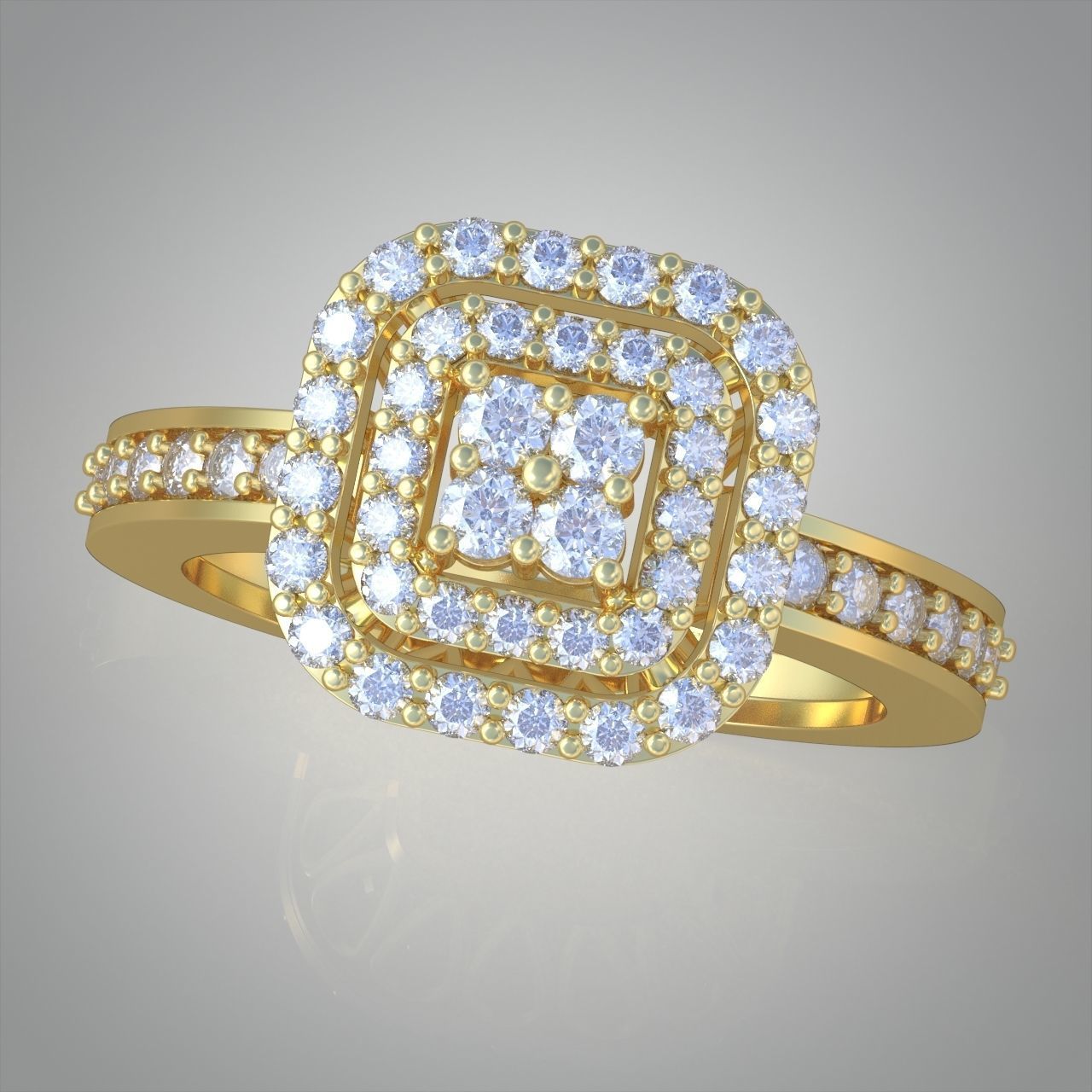 Diamond ring 0423 3D printable model 3D print model_2