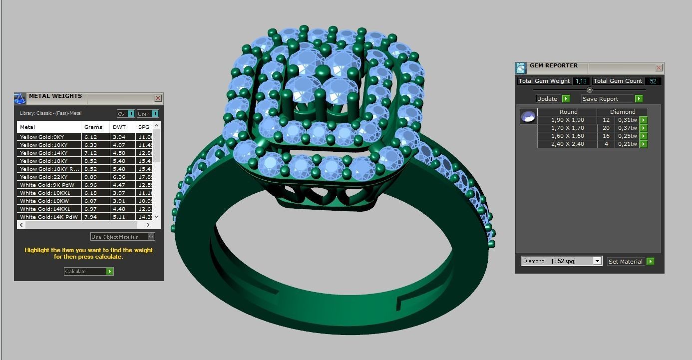 Diamond ring 0423 3D printable model 3D print model_15