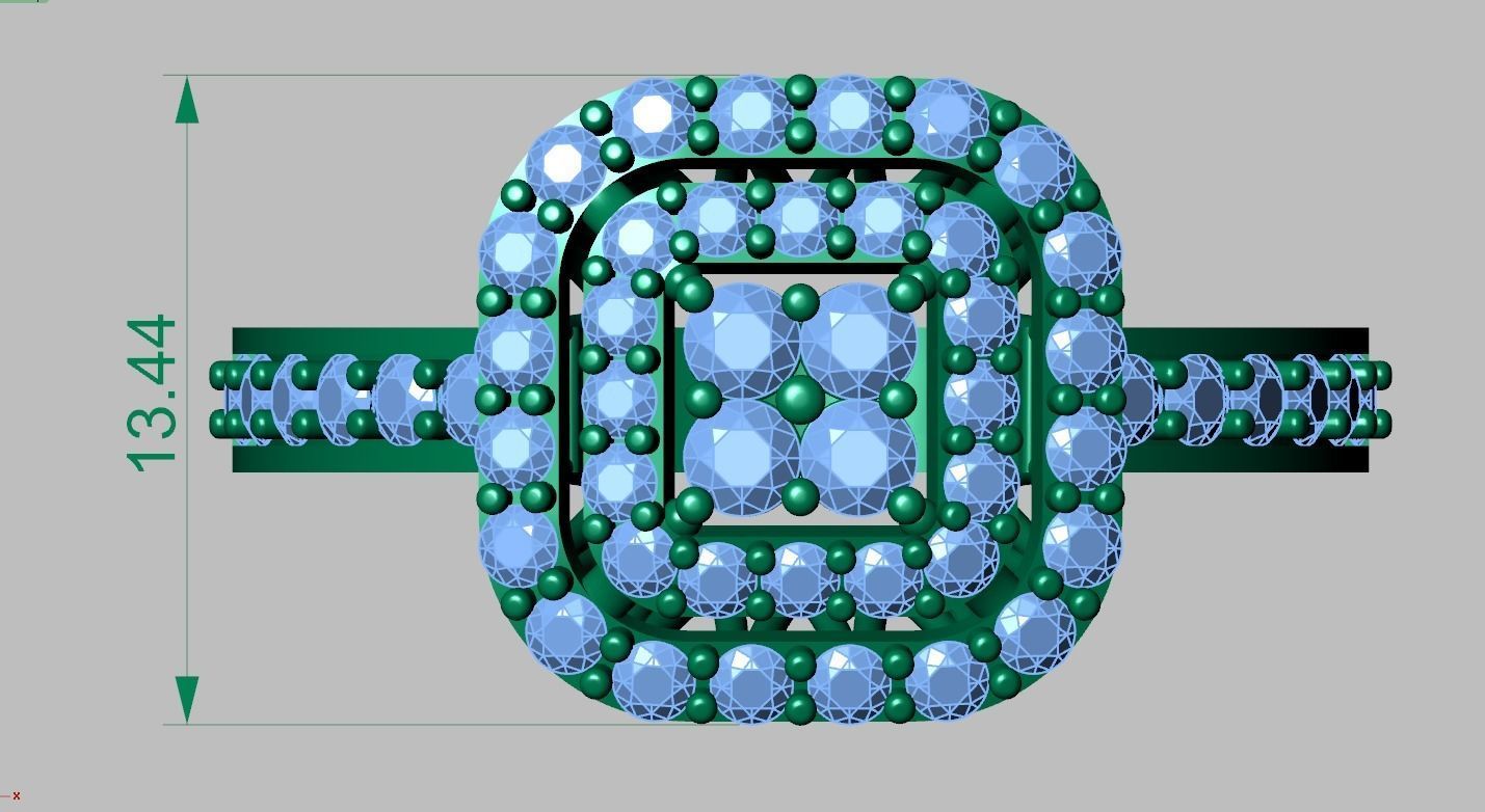 Diamond ring 0423 3D printable model 3D print model_14