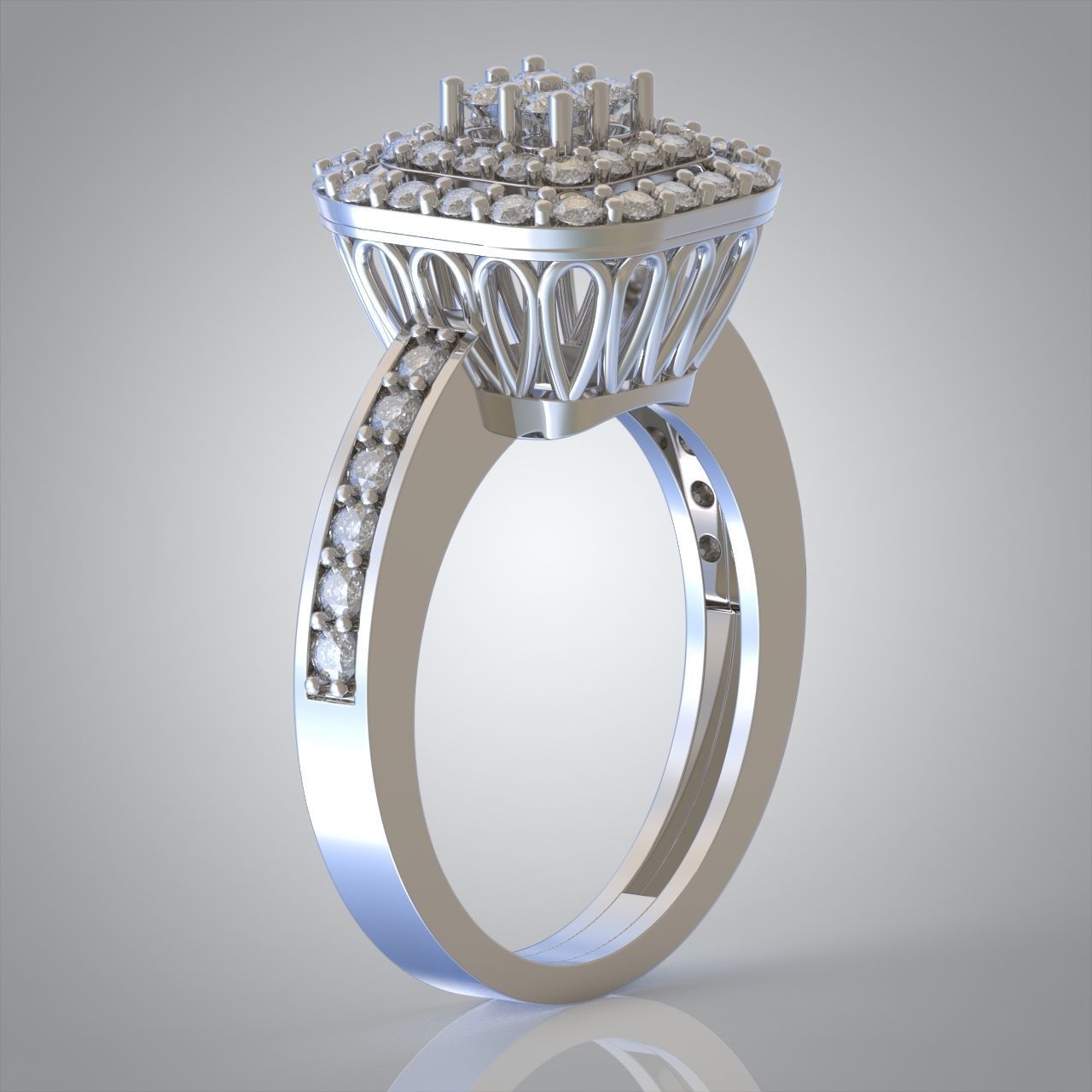 Diamond ring 0423 3D printable model 3D print model_7