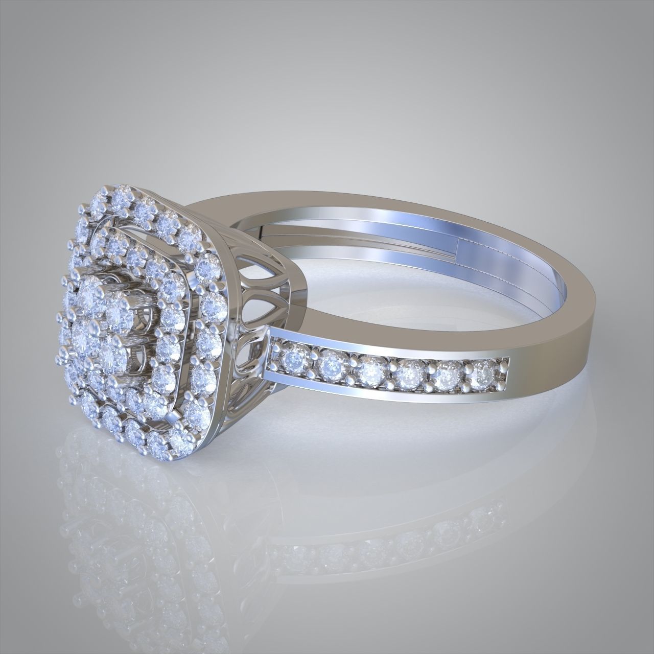 Diamond ring 0423 3D printable model 3D print model_1