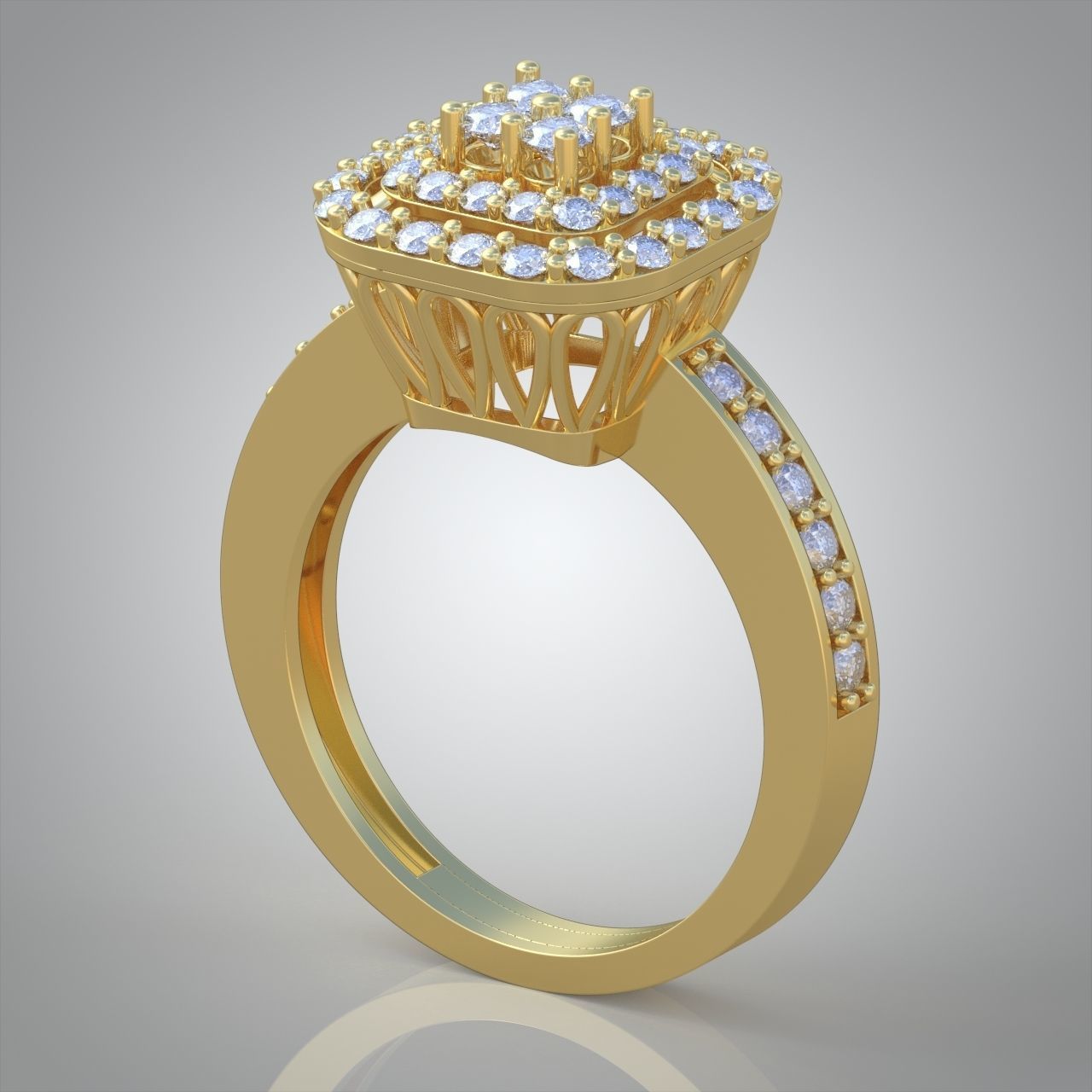 Diamond ring 0423 3D printable model 3D print model_5