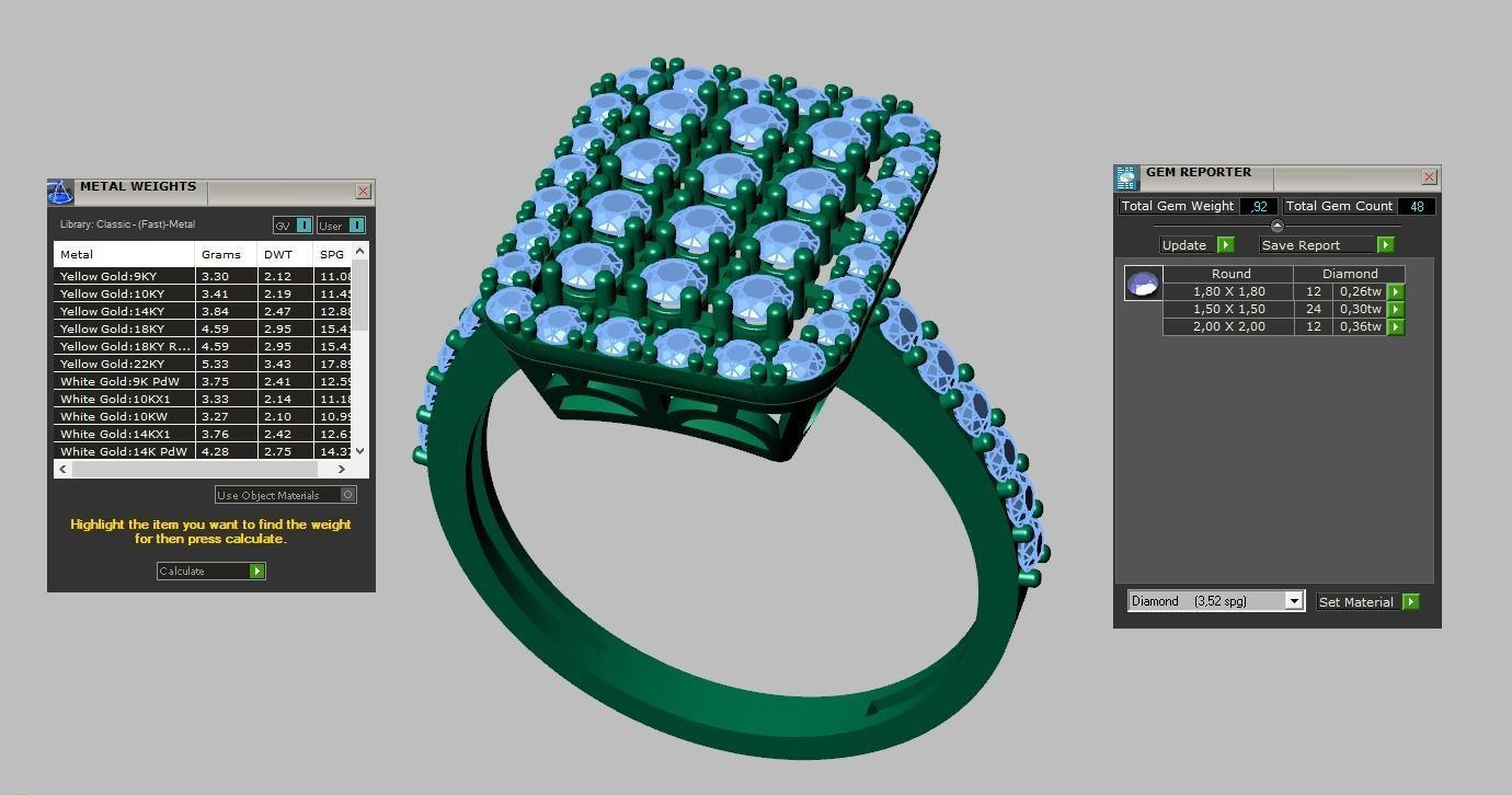 Diamond ring 0426 3D printable model 3D print model_15