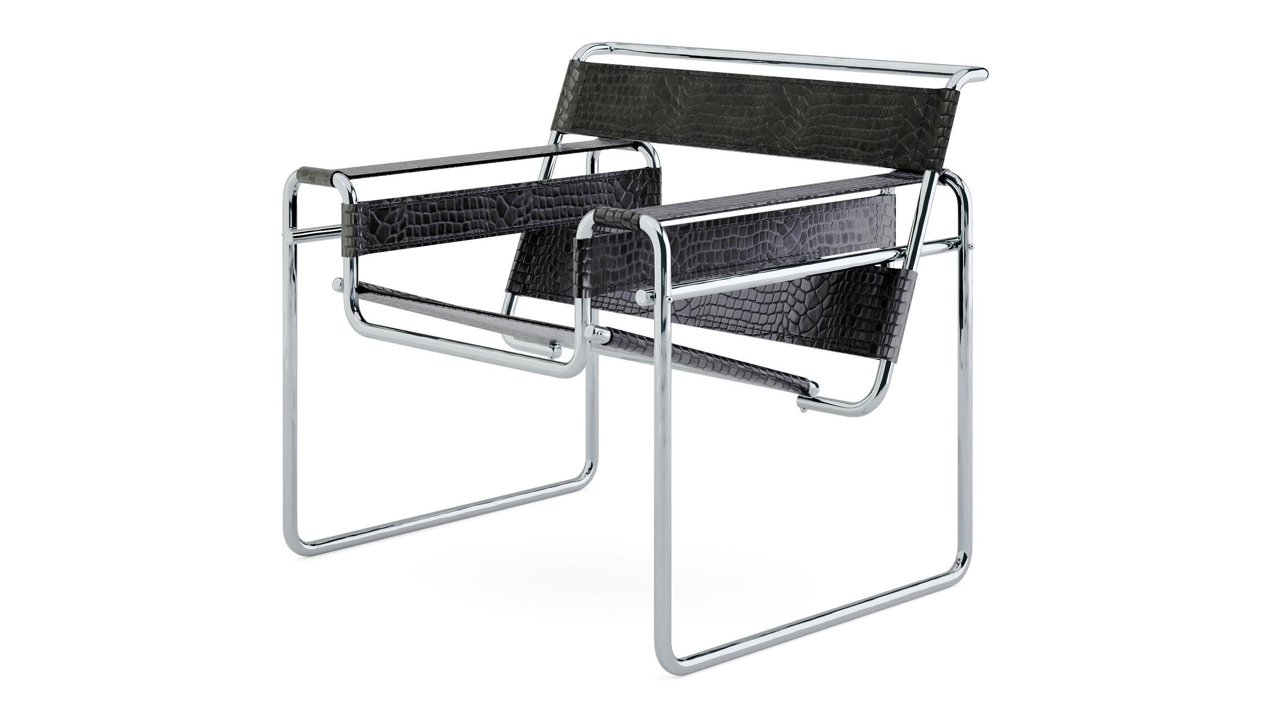 Wassily chair Low-poly 3D model_5