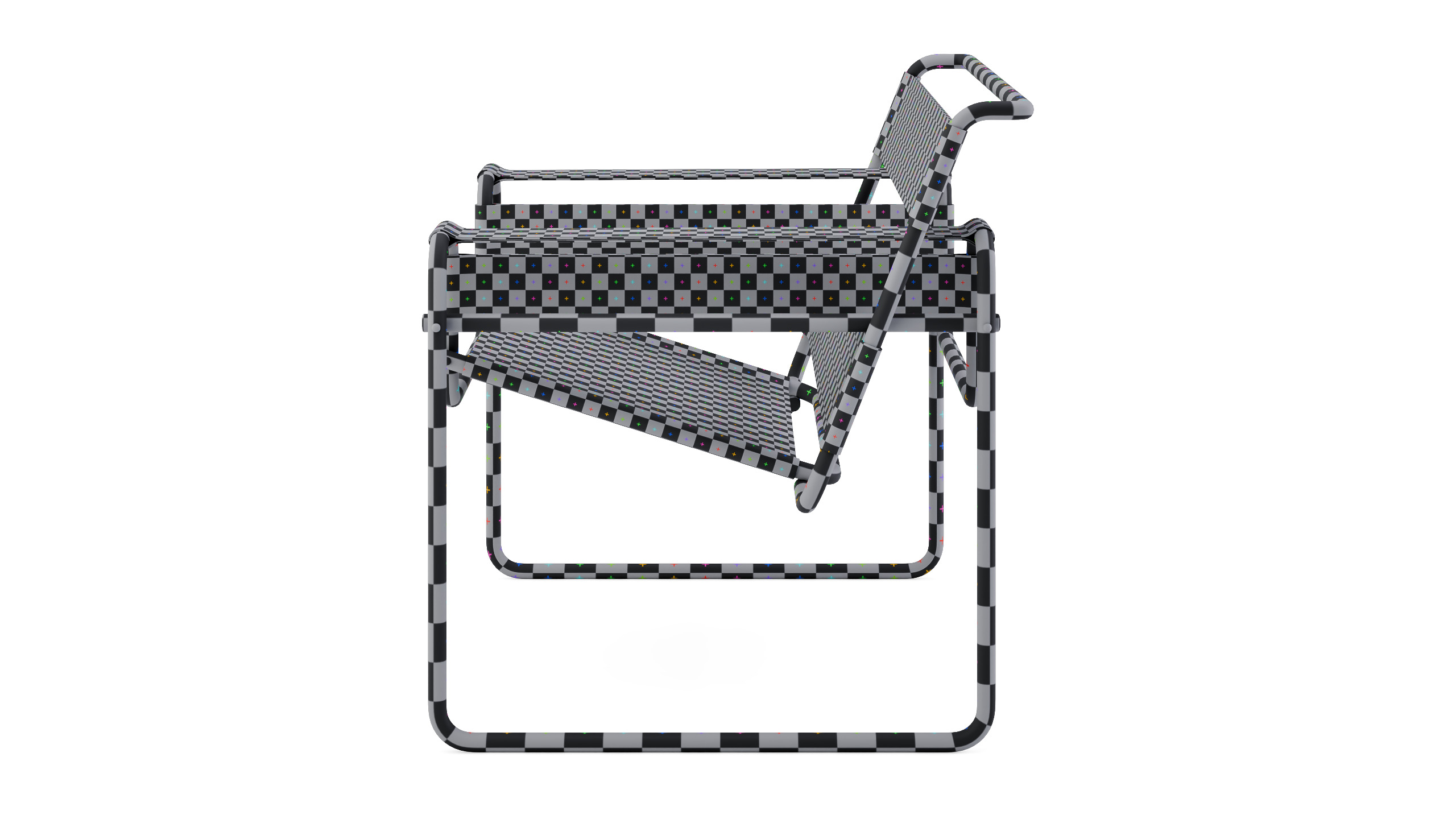 Wassily chair Low-poly 3D model_9