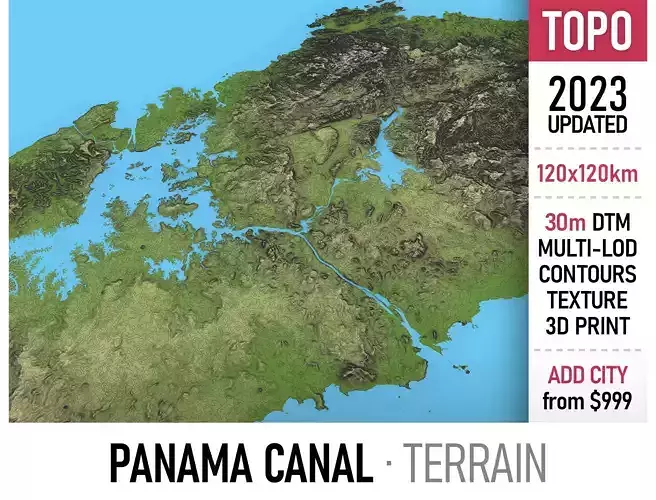 Panama - Terrain Low-poly 3D model