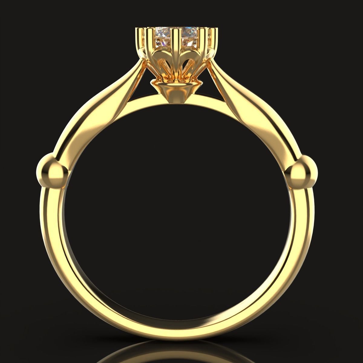 Engagement ring 3D print model_3