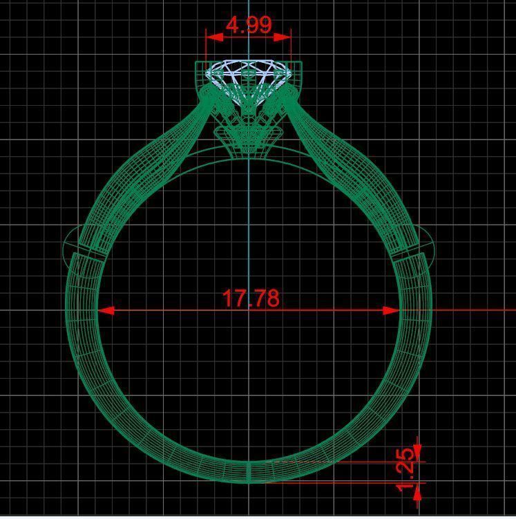 Engagement ring 3D print model_10
