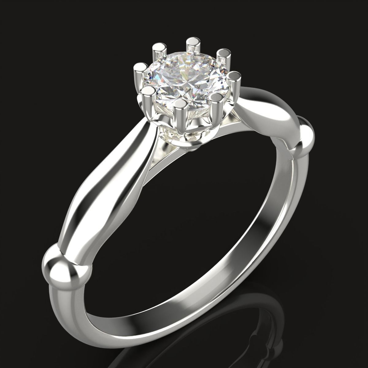 Engagement ring 3D print model_5