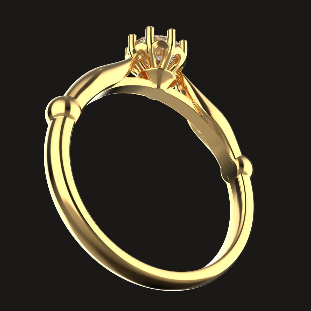 Engagement ring 3D print model_1