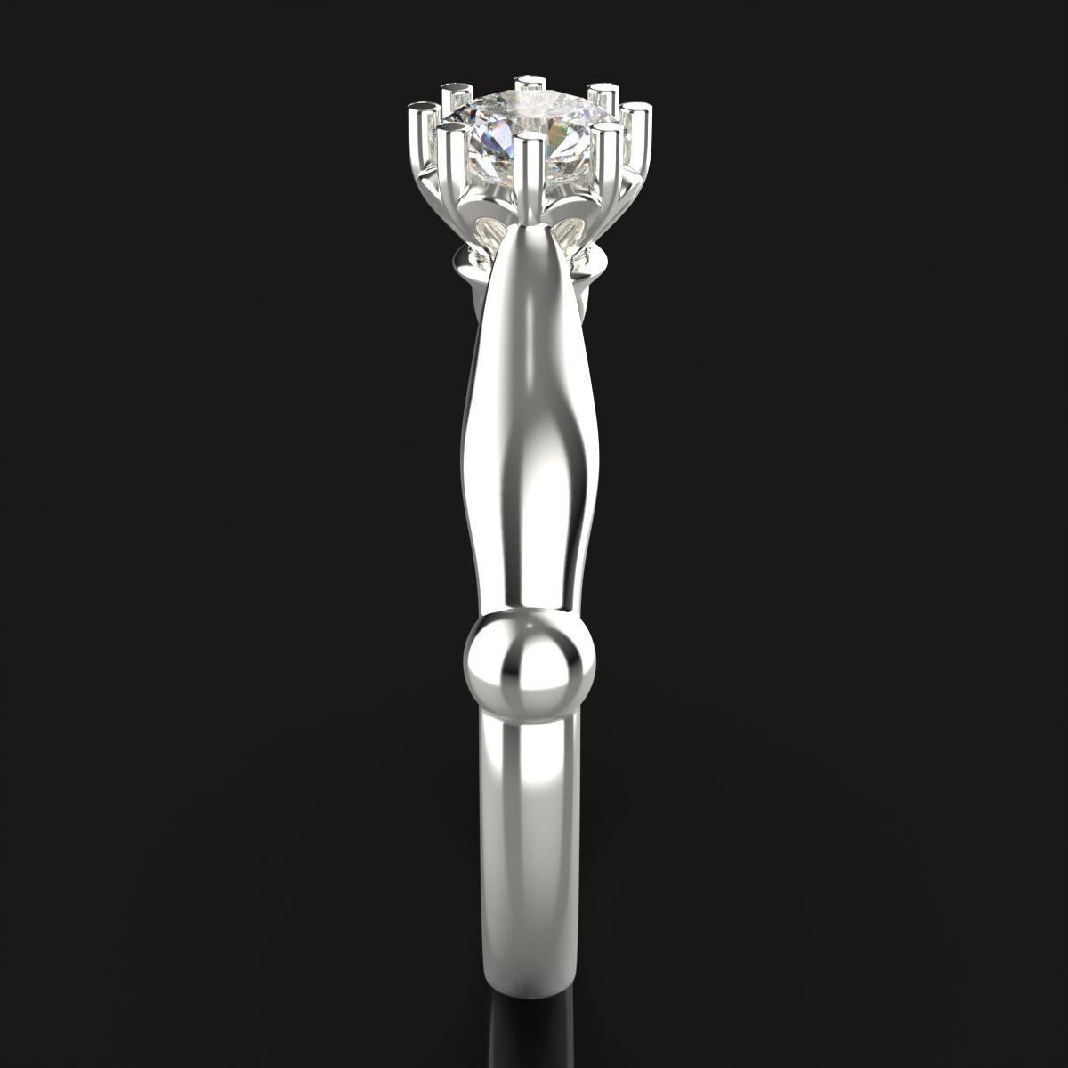 Engagement ring 3D print model_9