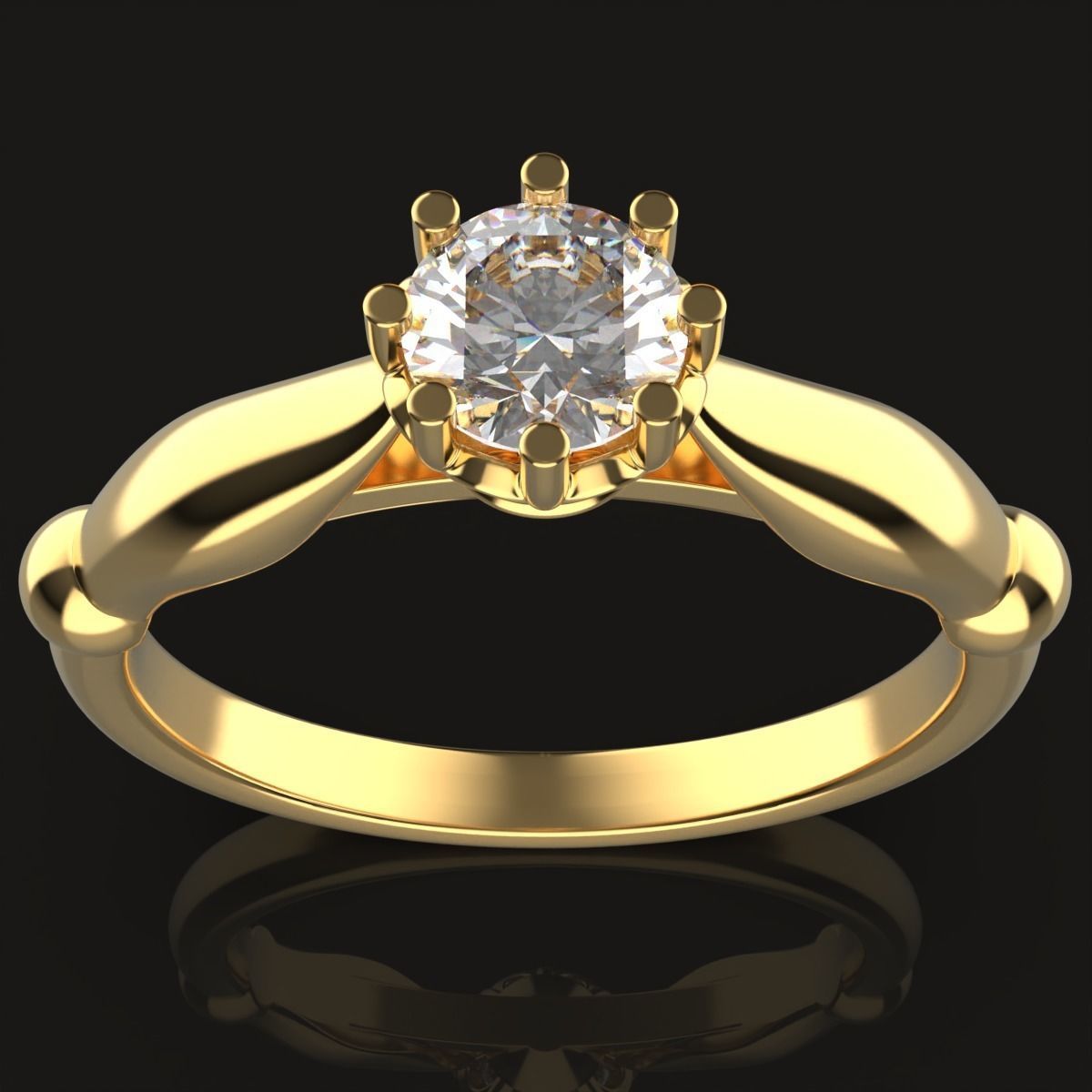 Engagement ring 3D print model_2