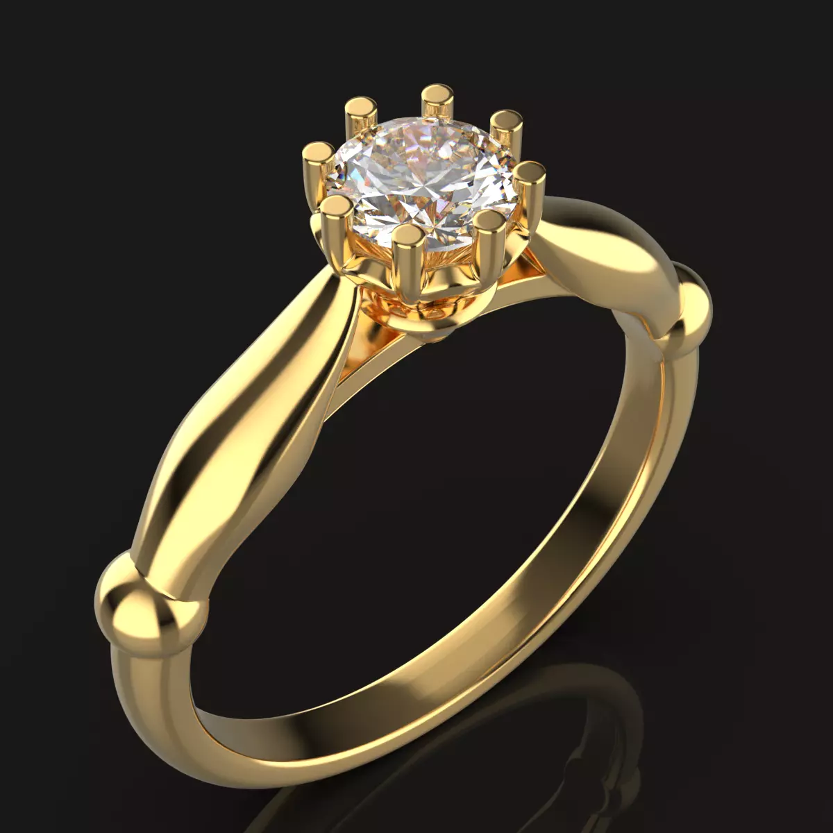 Engagement ring 3D print model_0