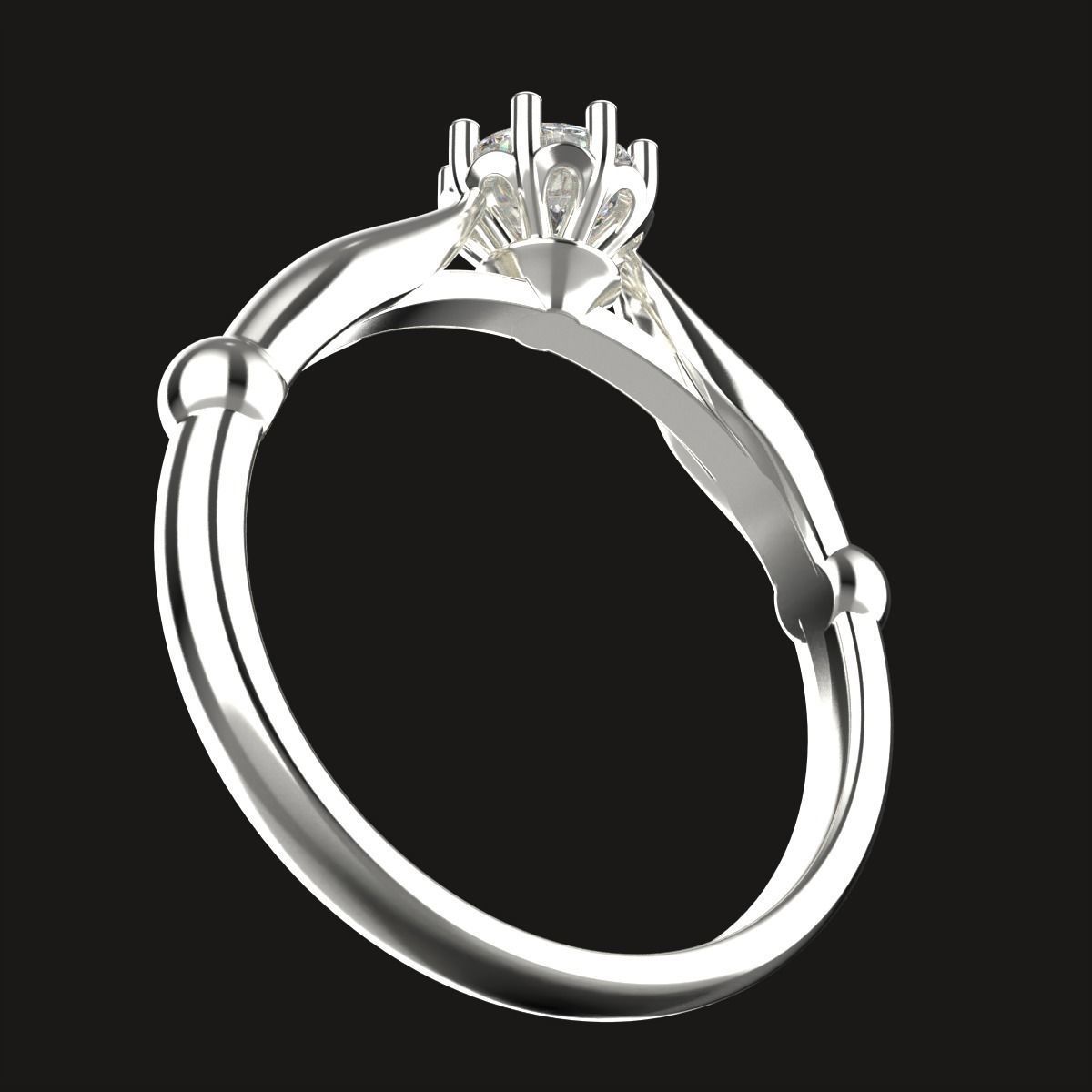 Engagement ring 3D print model_6