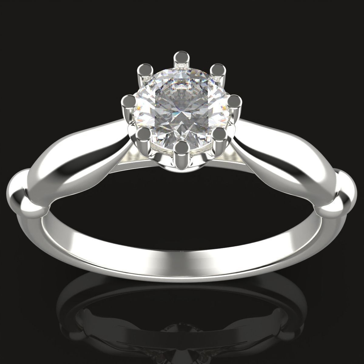 Engagement ring 3D print model_7