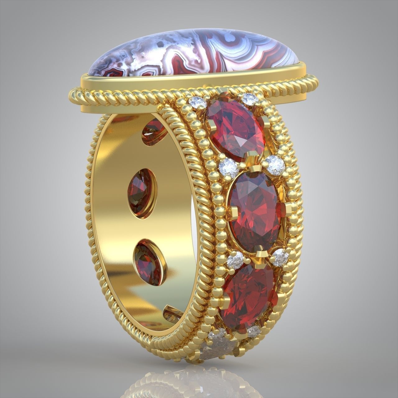 Diamond ring 0428 3D printable model6 3D print model_4