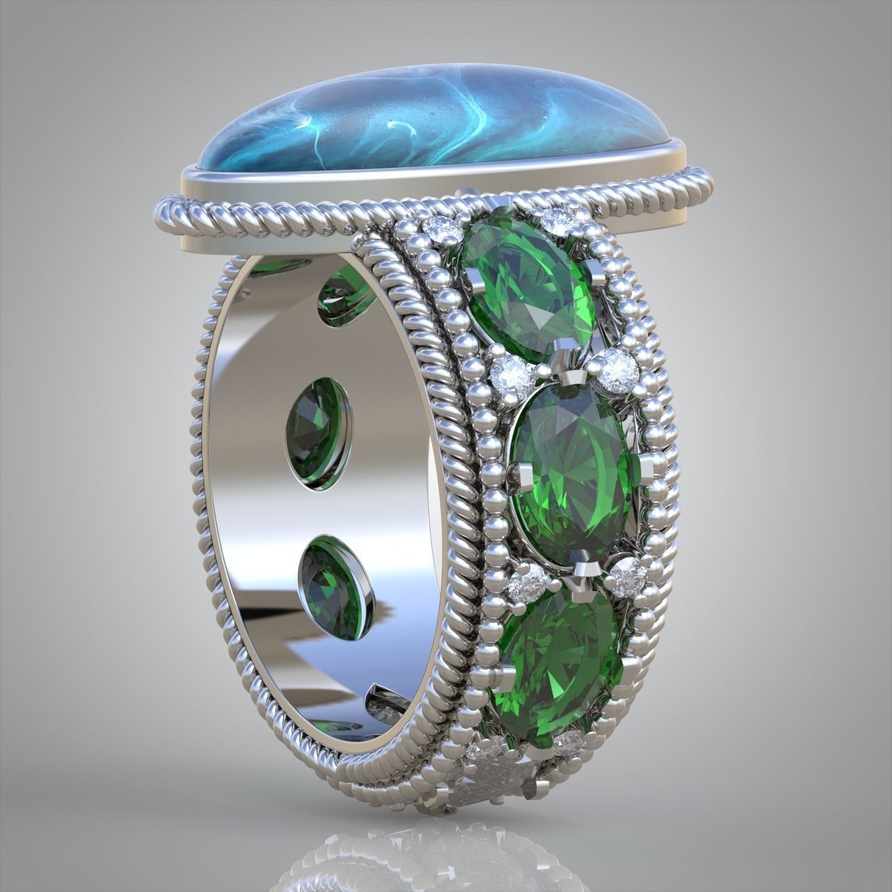 Diamond ring 0428 3D printable model6 3D print model_5