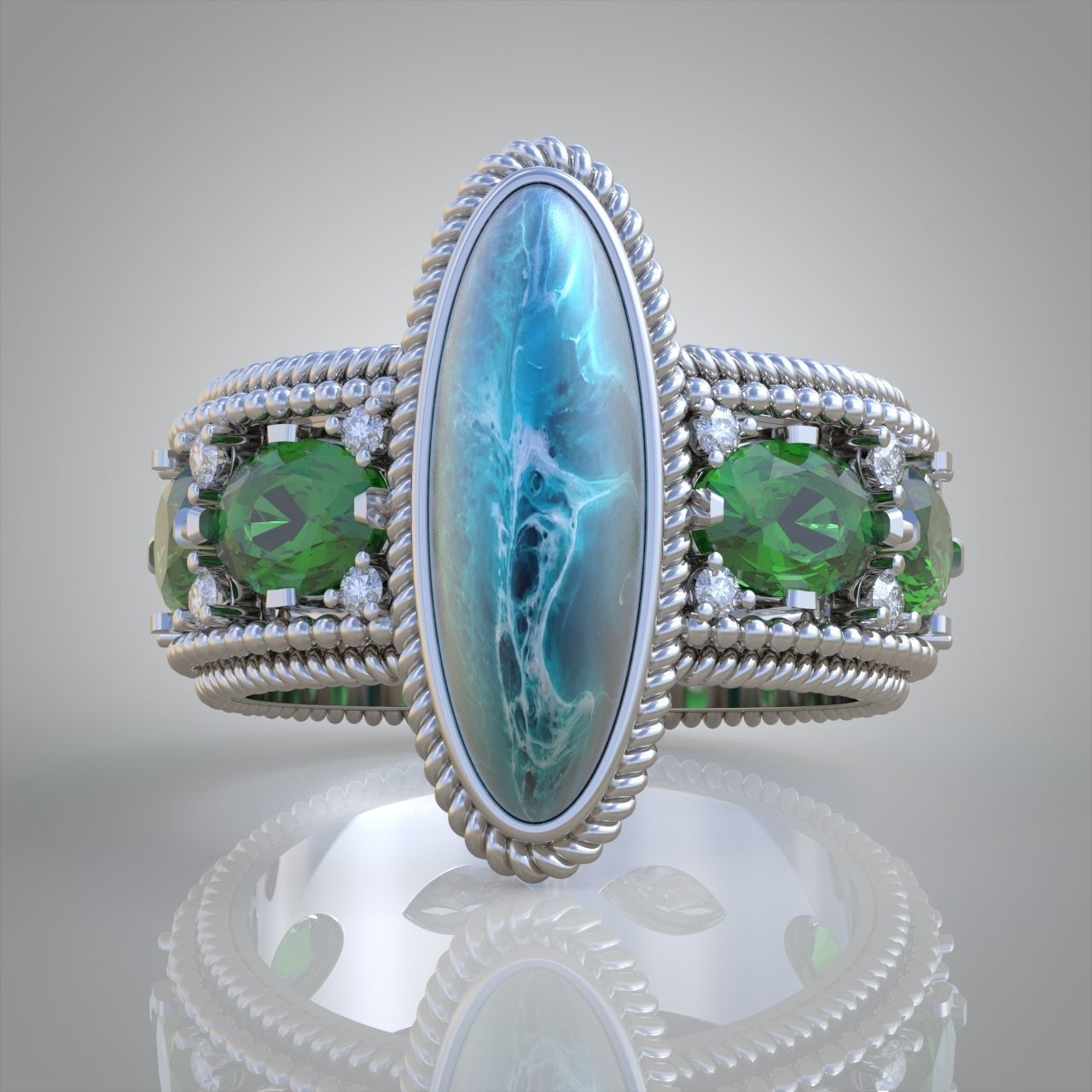 Diamond ring 0428 3D printable model6 3D print model_6