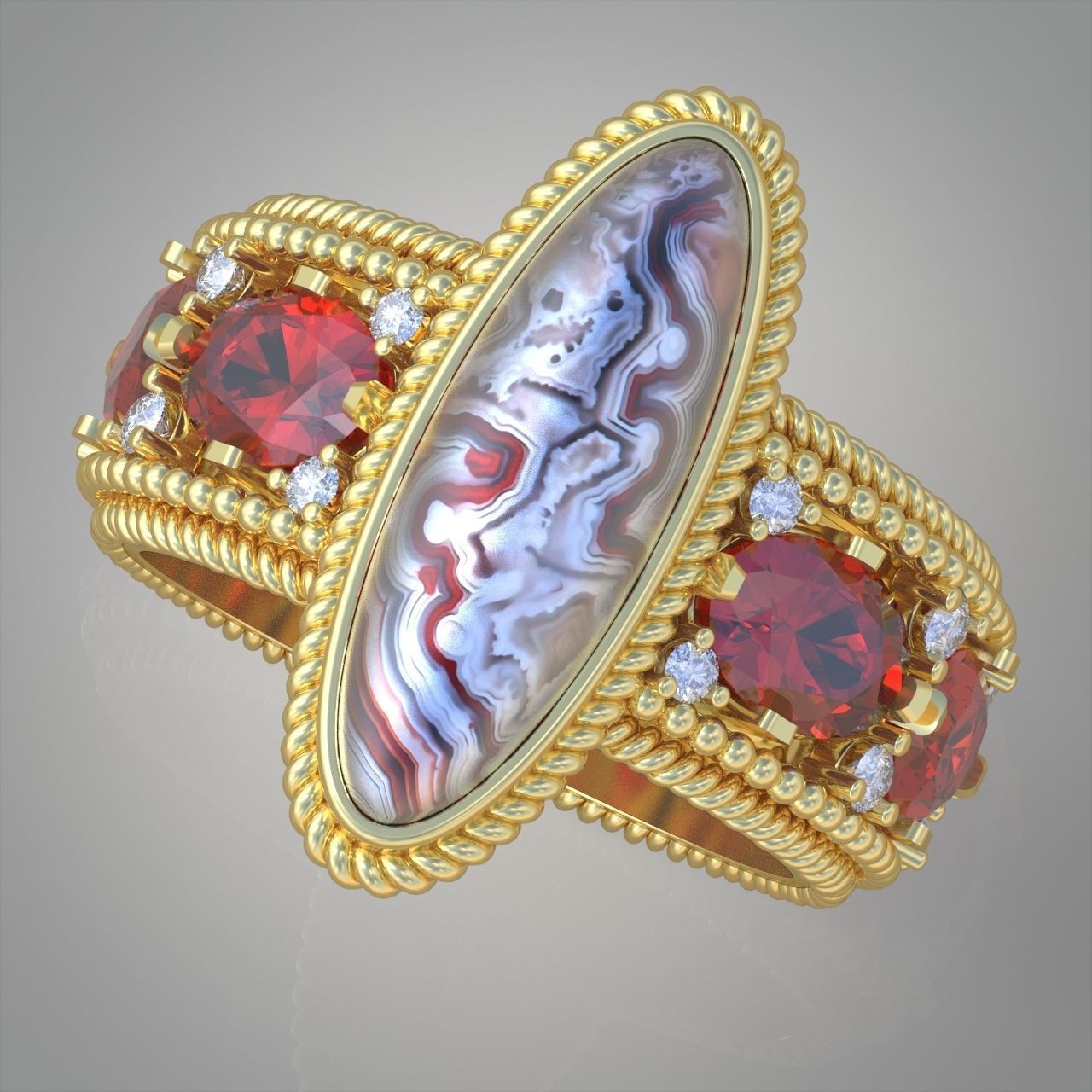 Diamond ring 0428 3D printable model6 3D print model_2