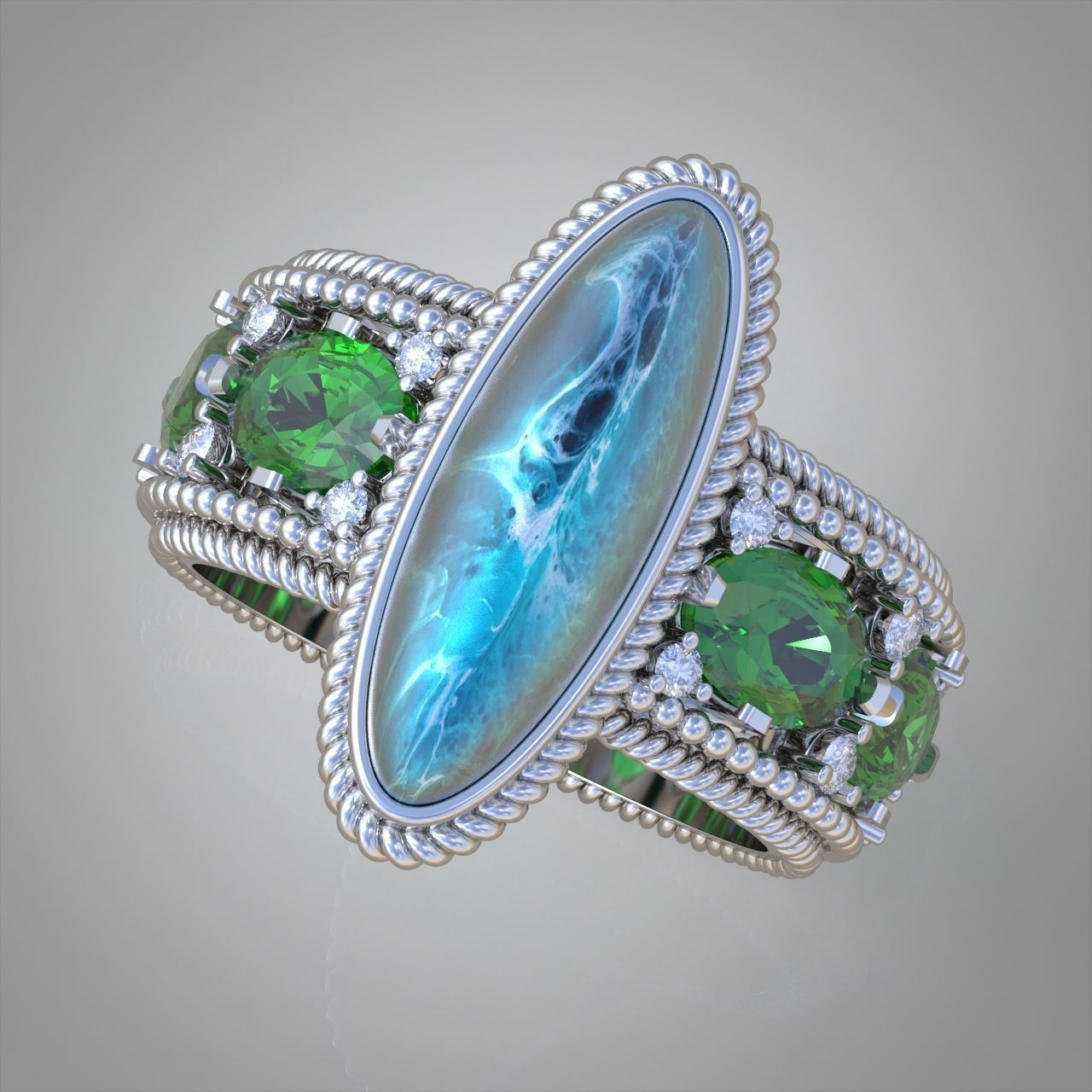 Diamond ring 0428 3D printable model6 3D print model_3
