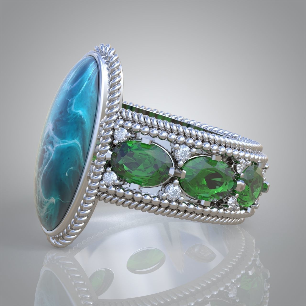 Diamond ring 0428 3D printable model6 3D print model_9