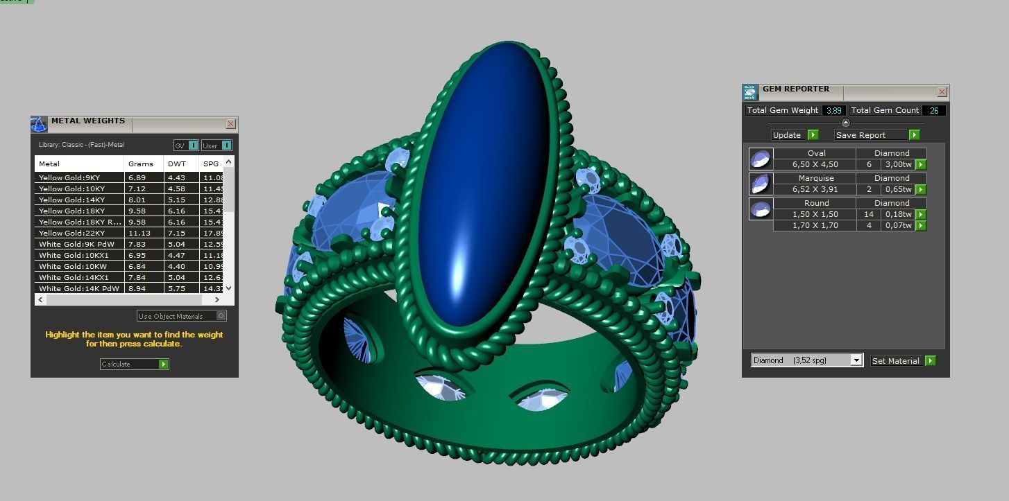 Diamond ring 0428 3D printable model6 3D print model_14