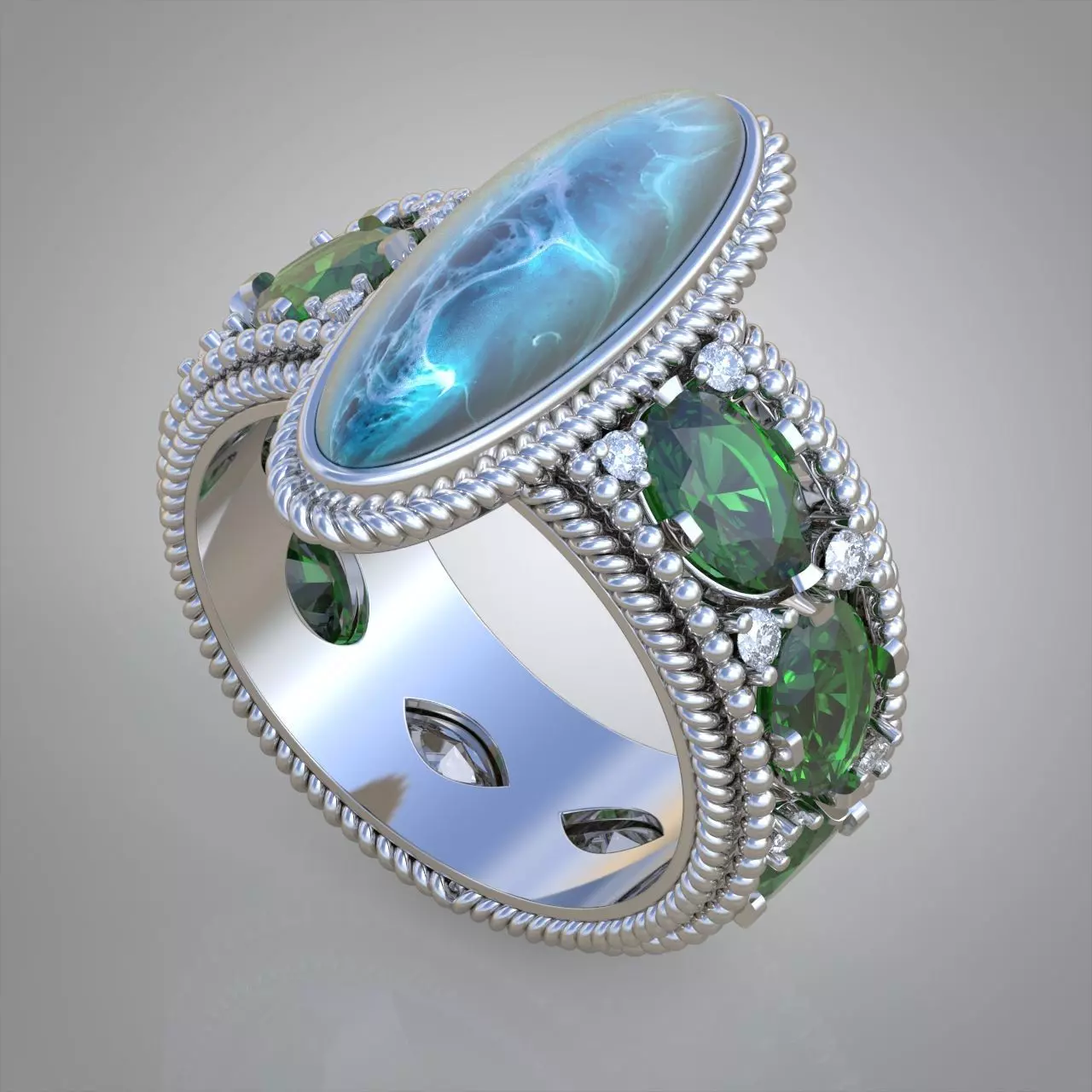 Diamond ring 0428 3D printable model6 3D print model_0