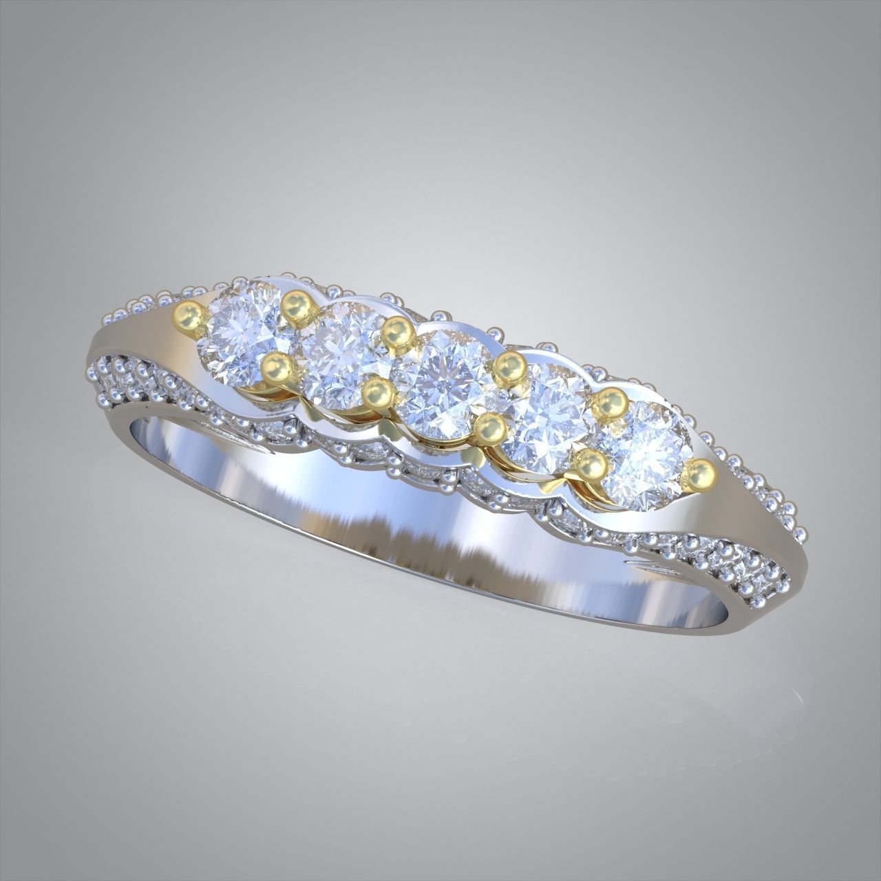 Diamond ring 0430 3D printable model 10 3D print model_3
