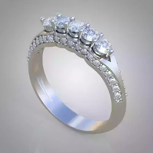 Diamond ring 0430 3D printable model 10