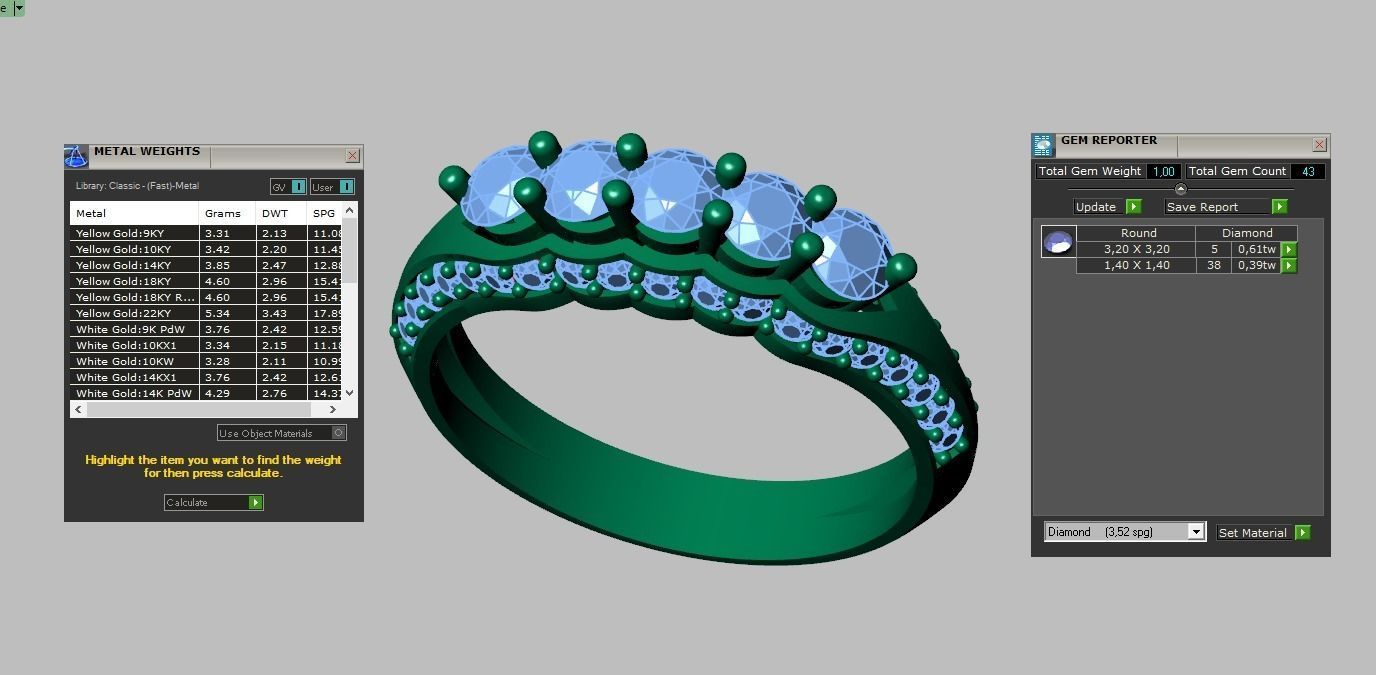 Diamond ring 0430 3D printable model 10 3D print model_19