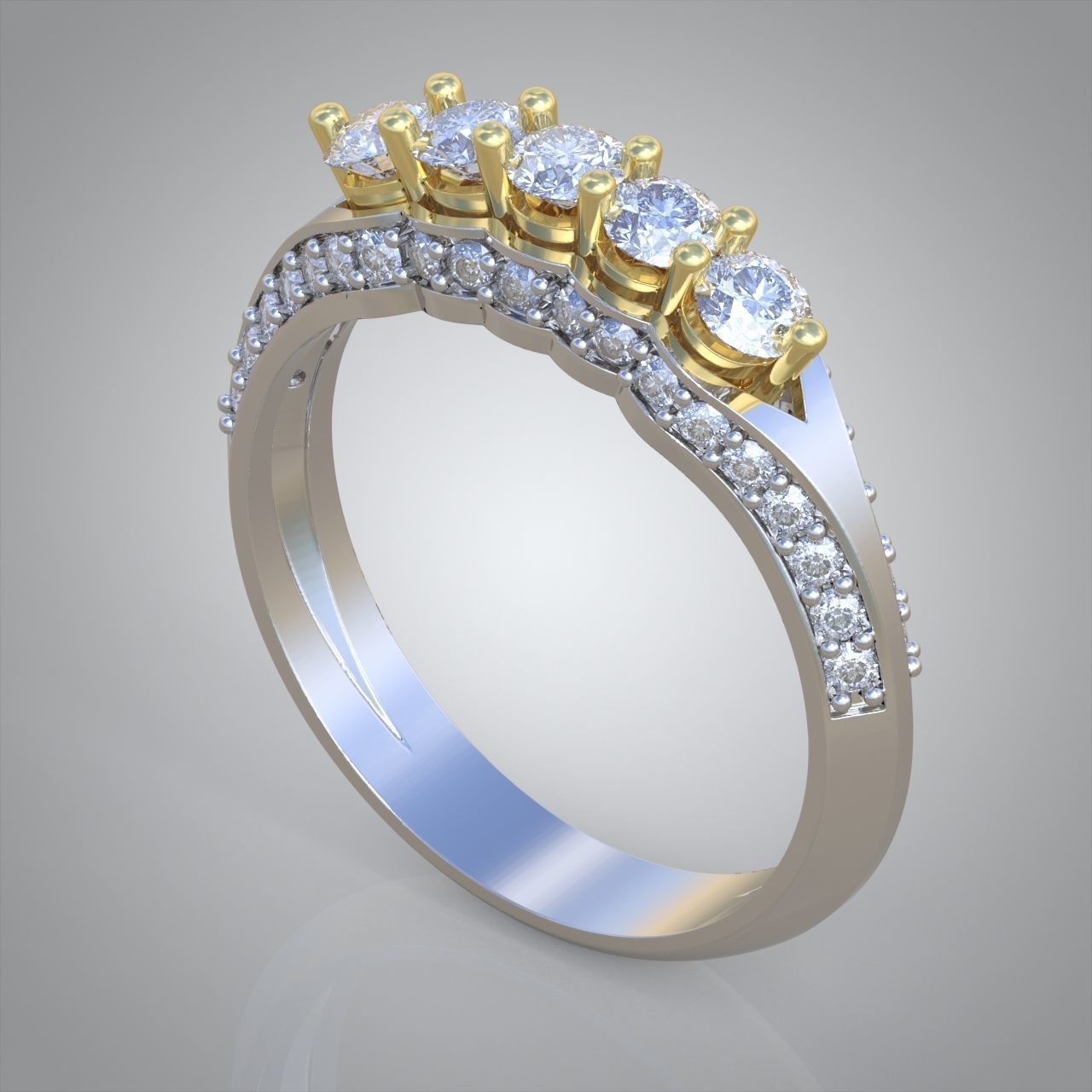 Diamond ring 0430 3D printable model 10 3D print model_4