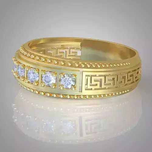 Diamond ring 0435 3D printable model 13