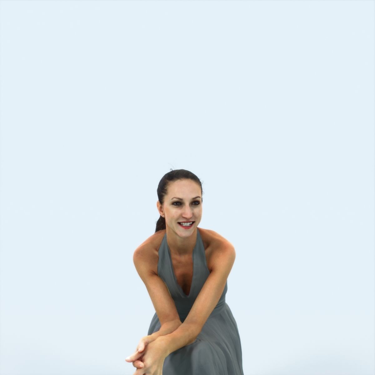 XAG07 10X Casual Camera Woman African Asian Black Sitting 010 Low-poly 3D model_49