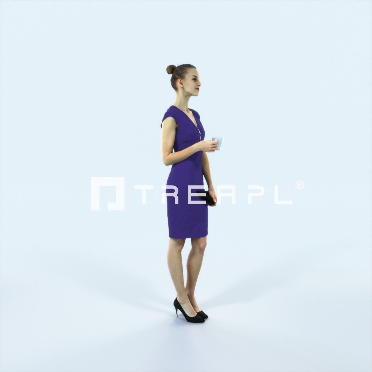 XAG07 10X Casual Camera Woman African Asian Black Sitting 010 Low-poly 3D model_33