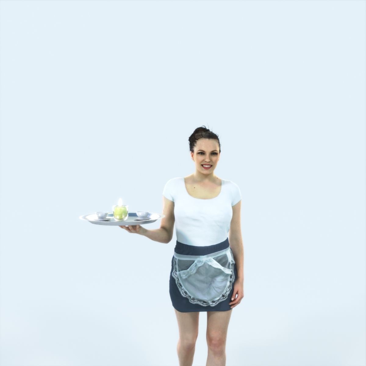 XAG07 10X Casual Camera Woman African Asian Black Sitting 010 Low-poly 3D model_55