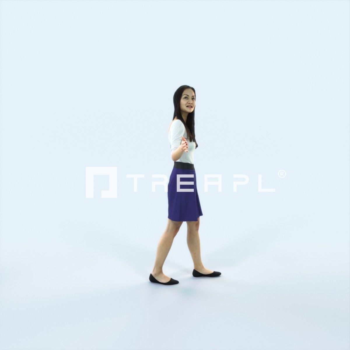 XAG07 10X Casual Camera Woman African Asian Black Sitting 010 Low-poly 3D model_45