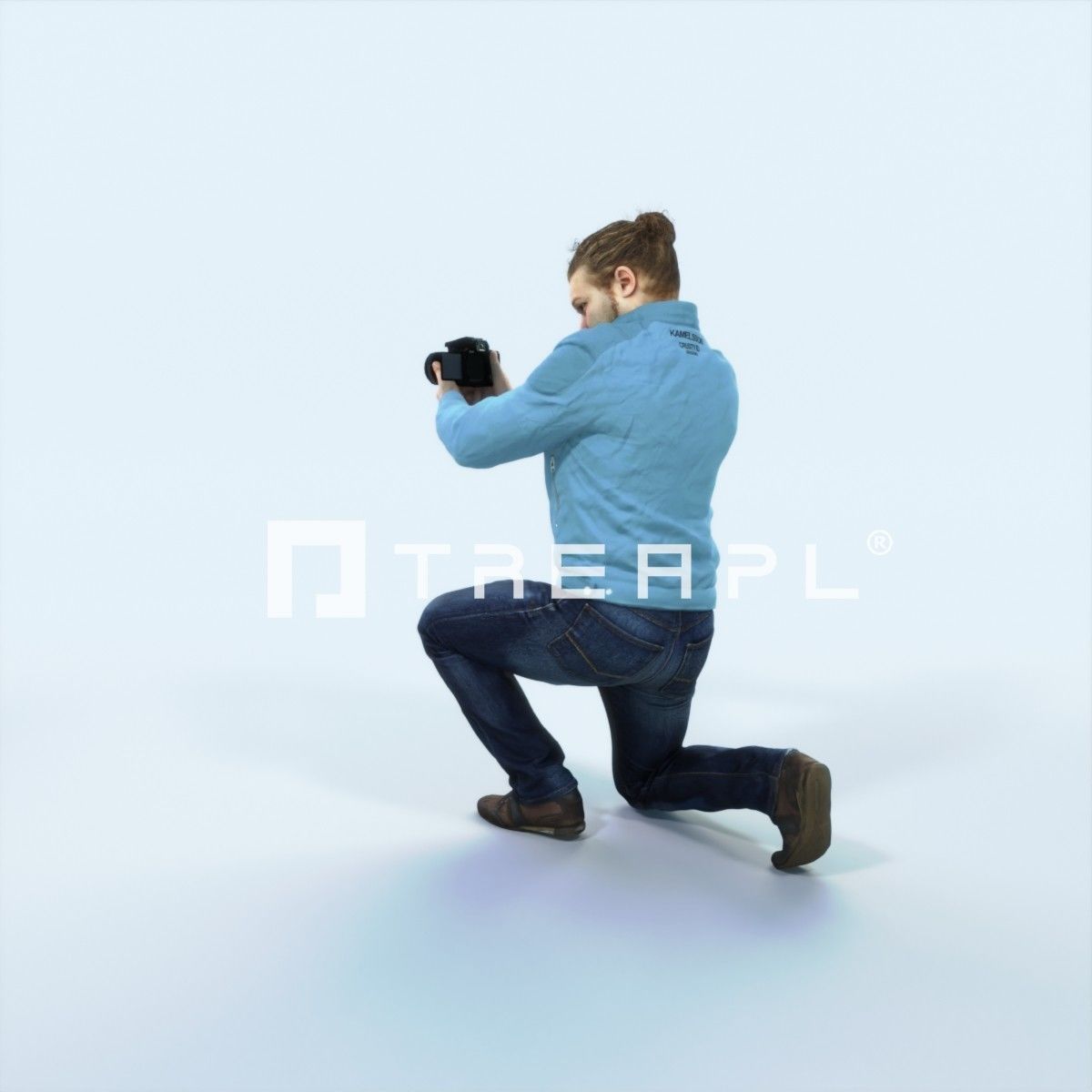 XAG07 10X Casual Camera Woman African Asian Black Sitting 010 Low-poly 3D model_29