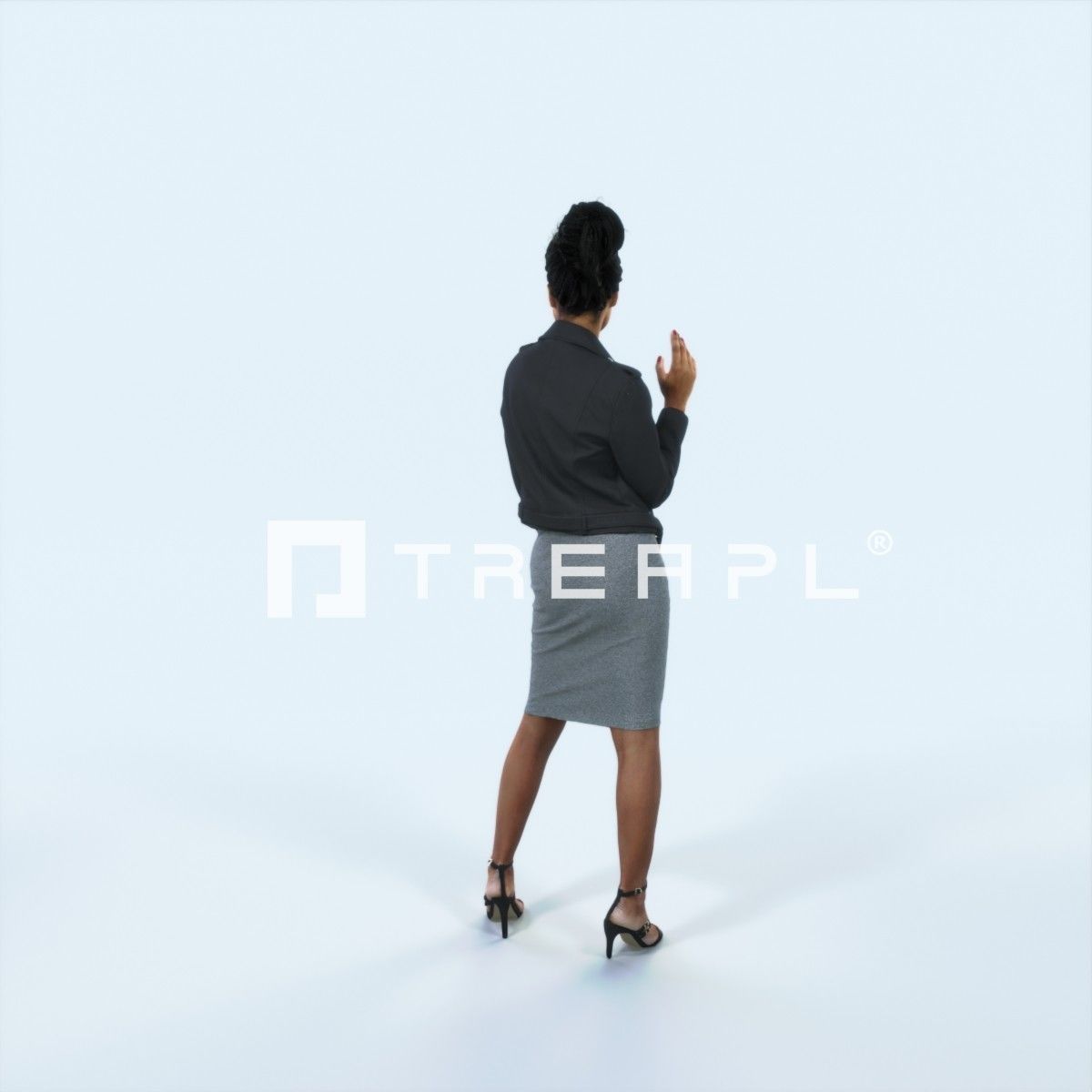 XAG07 10X Casual Camera Woman African Asian Black Sitting 010 Low-poly 3D model_40