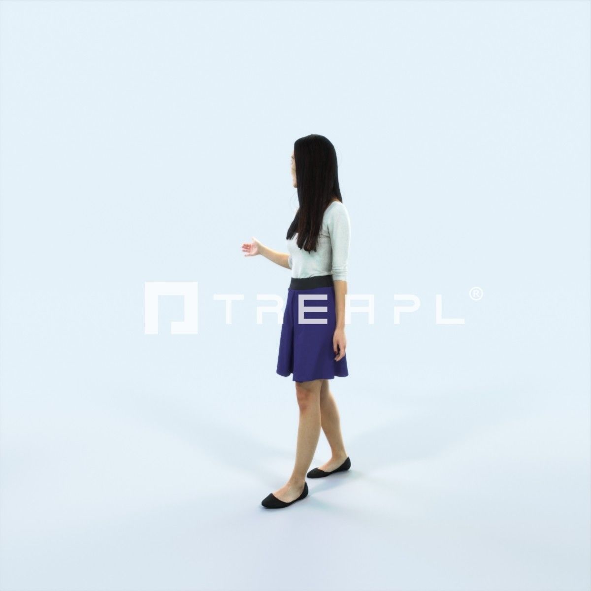 XAG07 10X Casual Camera Woman African Asian Black Sitting 010 Low-poly 3D model_48